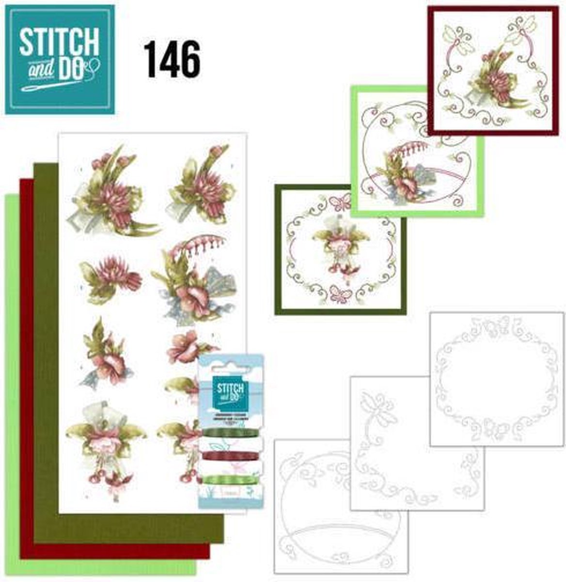 Stitch and Do 146 - Precious Marieke - Pretty Flowers - Red Flowers