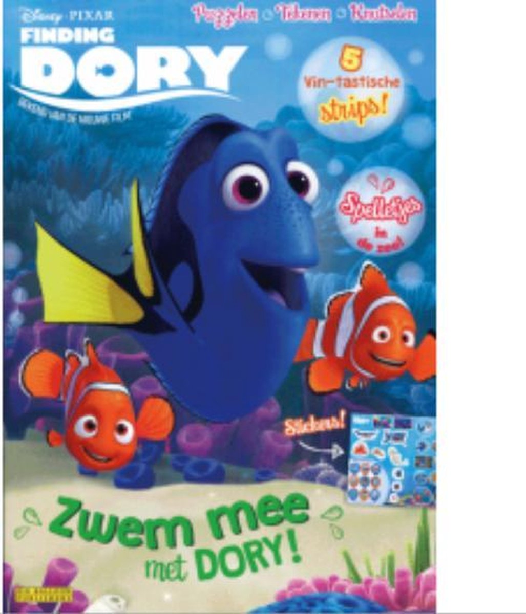 finding dory puzel en teken en knutselen met stickers 67 bladzijden