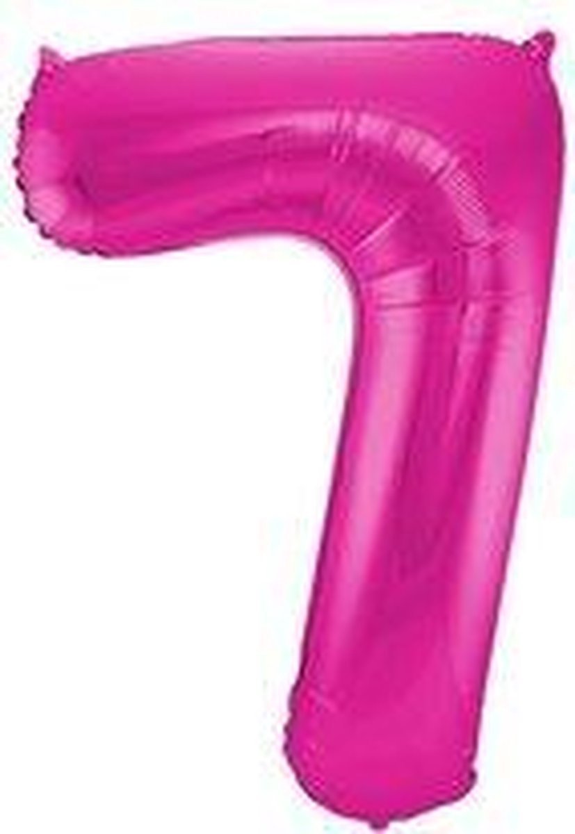 Finnacle - Folieballon Cijfer 7 Magenta - 70 cm!