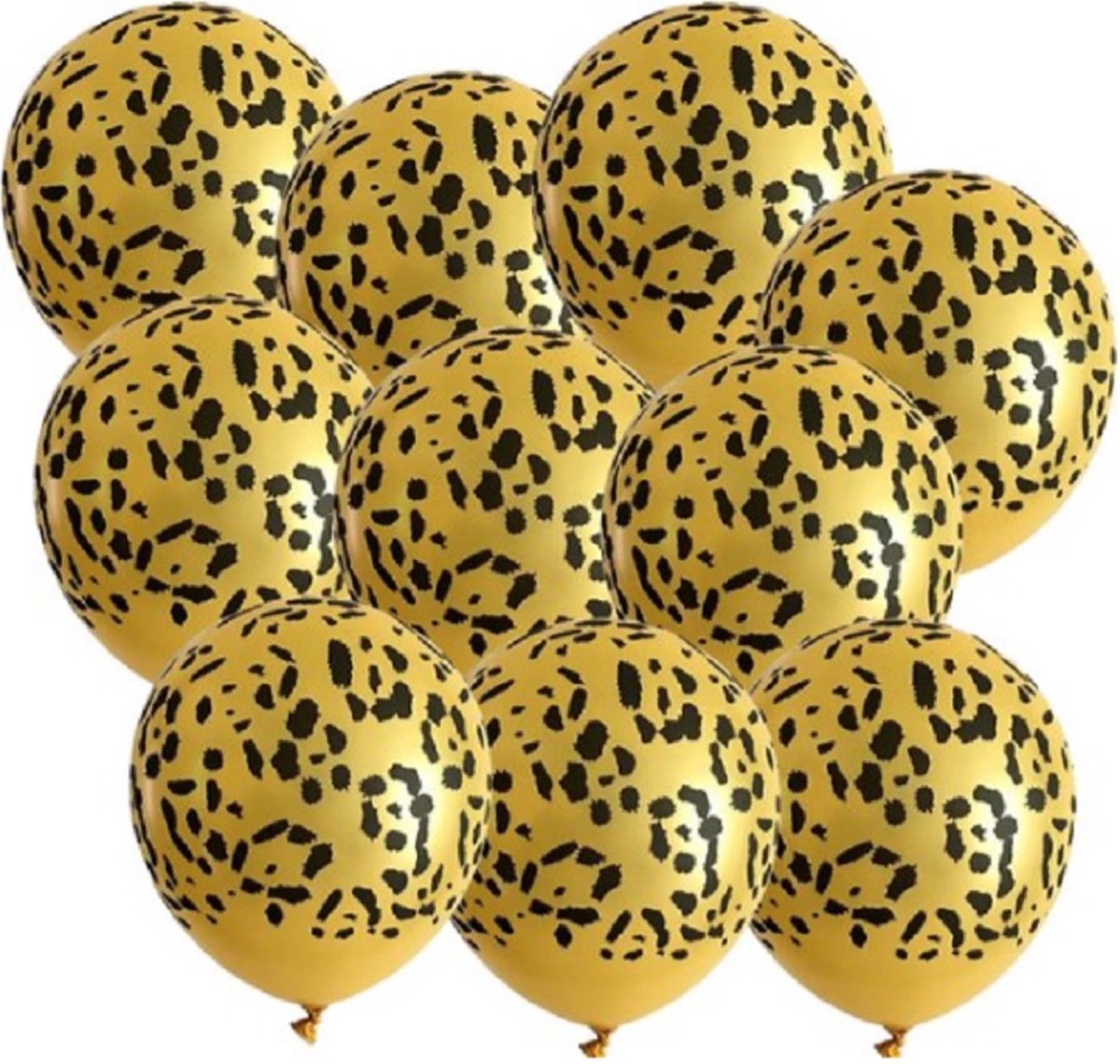 Gouden ballonnen met panter/luipaard/dieren print (10X)