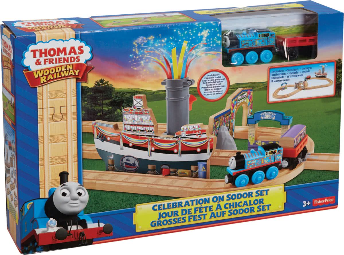 Fisher-Price - Thomas De Trein Houten Spoorbaan - Feest op Sodor - Treinbaan