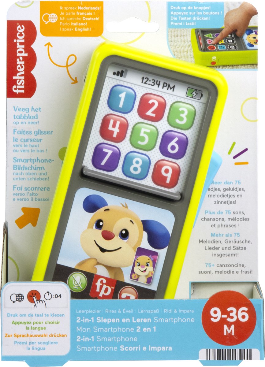 Fisher-Price Leerplezier 2-in-1 Schuivend Leren Smartphone - Speelgoedtelefoon