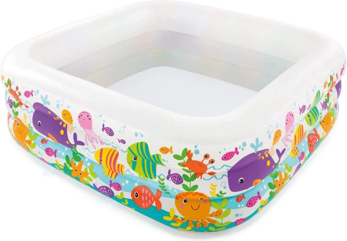 Flightmode- Intex Aquariumzwembad aan het meer - bovengronds zwembad voor kinderen - peuterbad - 159 x 159 x 50 cm - voor 3 jaar en ouder