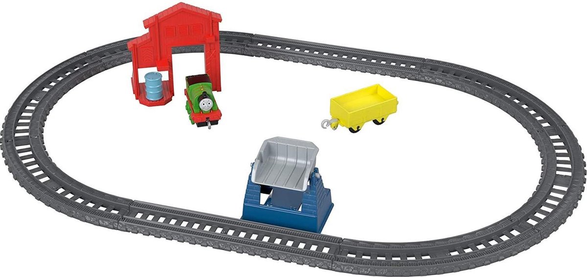 Thomas de Trein - Trackmaster Push Along - Percys Barrel Drop Set