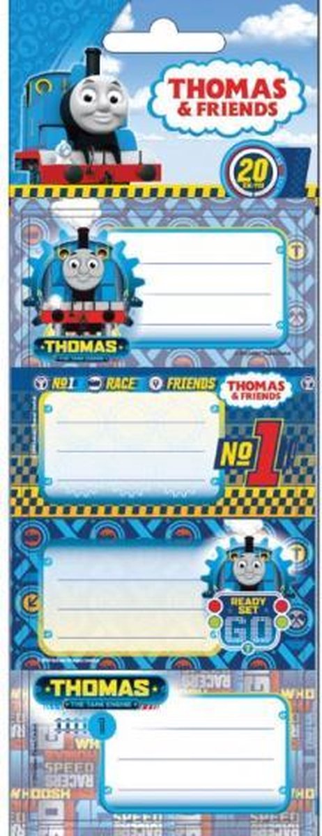 naamstickers Thomas de Trein papier wit 20 stuks