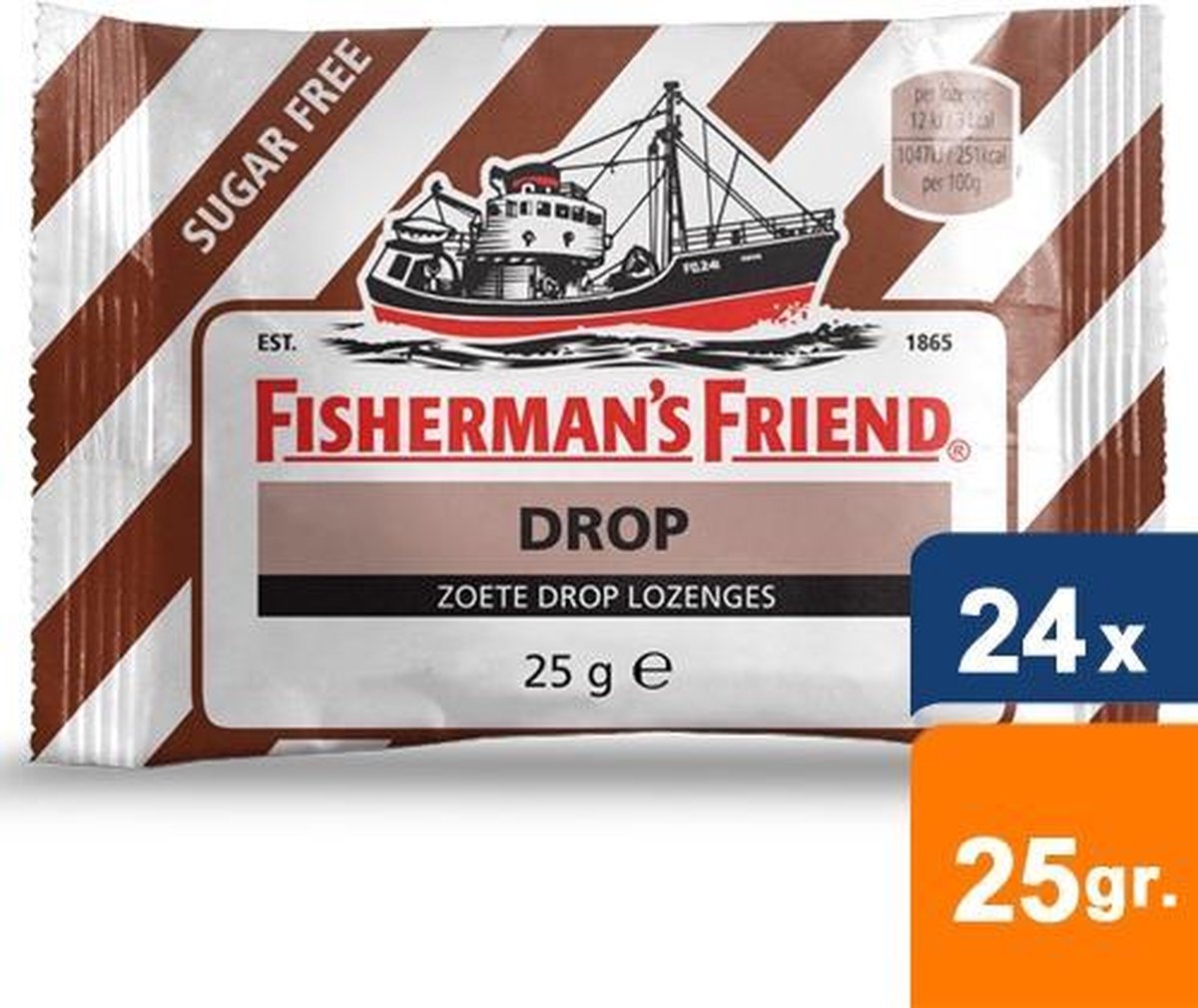 Fishermans Friend - Drop Suikervrij - 24x25gr