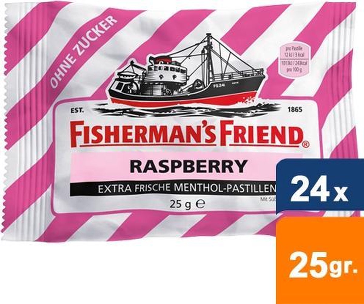 Fishermans Friend - Framboos Suikervrij - 24x25gr