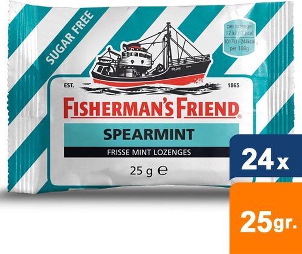 Fishermans Friend - Spearmint Suikervrij - 24x25gr