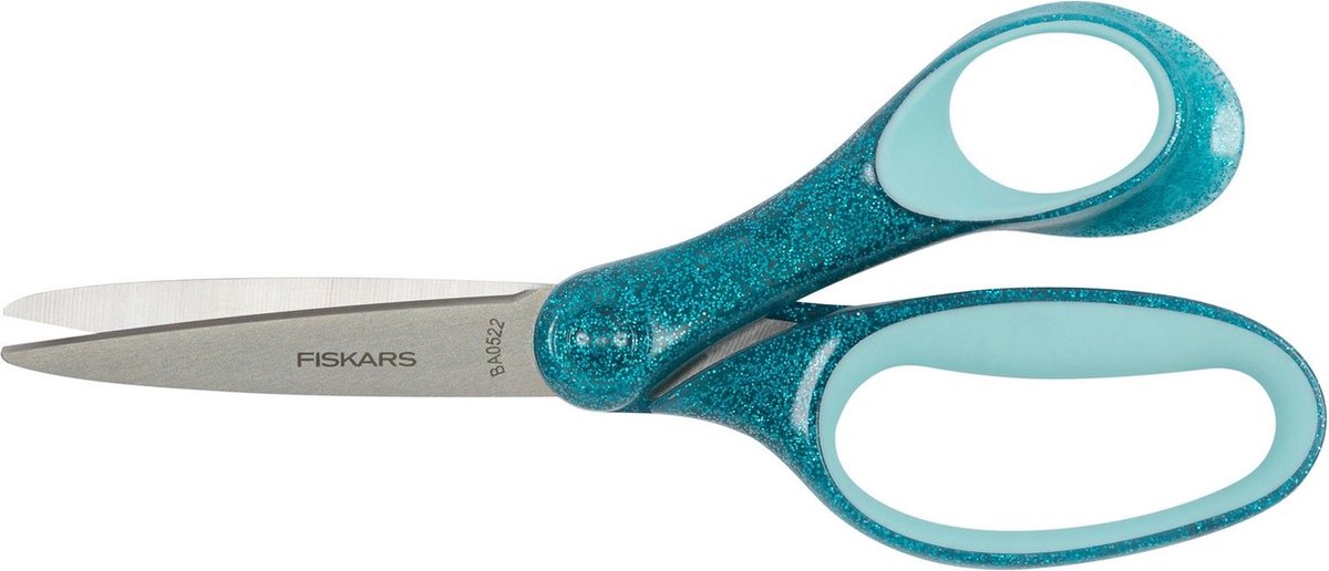 Fiskars School Scissors Glitter Teal 18cm for +12 years old