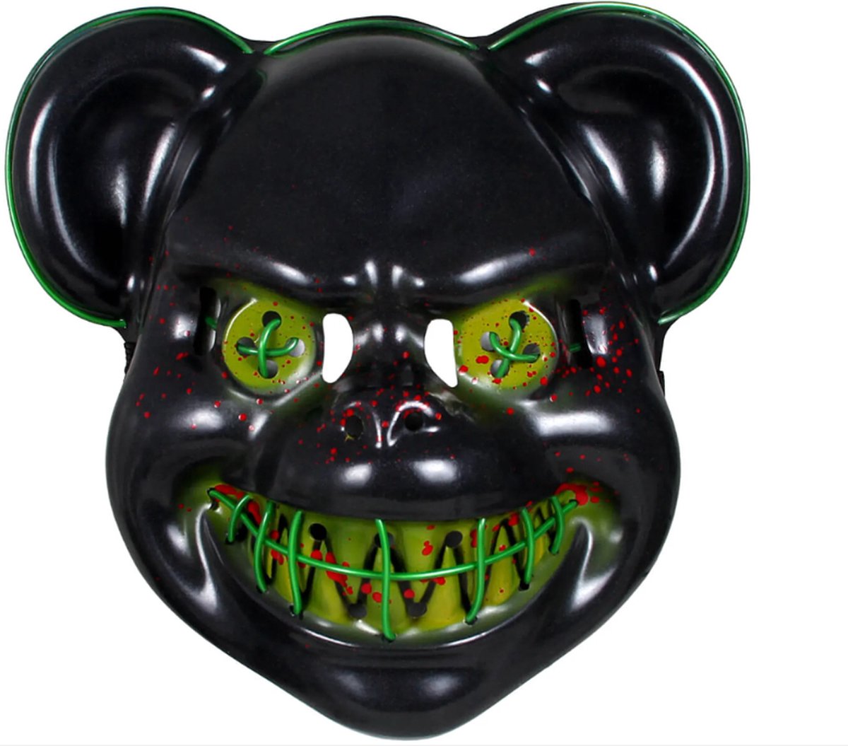 Halloween Beer Masker - Groen - Led - Carnaval - Kleding - Masker - Lichtgevend