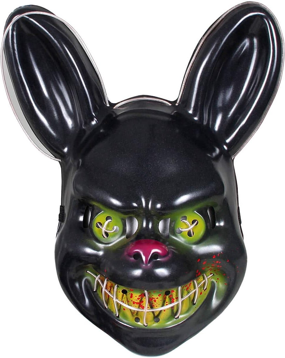 Halloween Konijn Masker - Wit - Led - Carnaval - Kleding - Masker - Lichtgevend