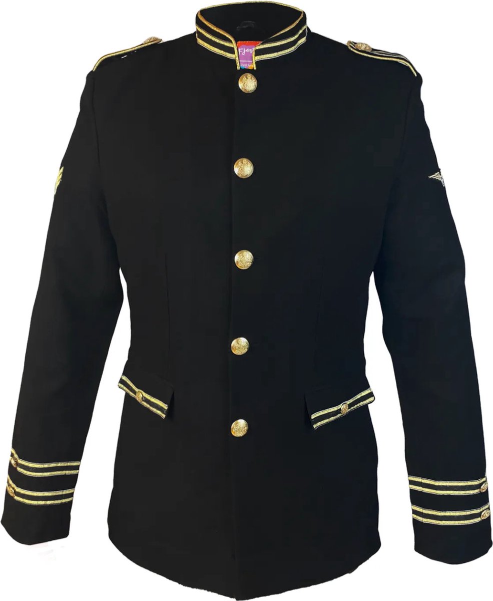 Fjesta© Carnavalsjas heren zwart - Uniform jas - Maat S - Carnavalskleding Heren - Carnaval