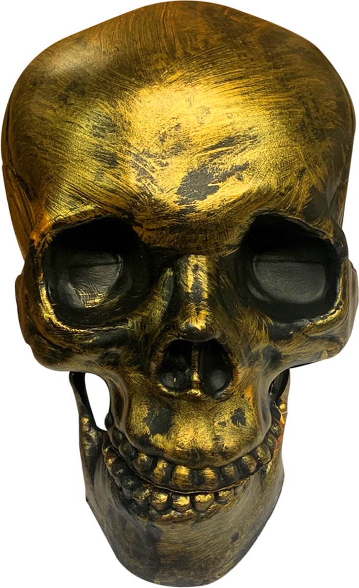 Fjesta© Halloween schedel goud - 16cm x 13cm x 11cm