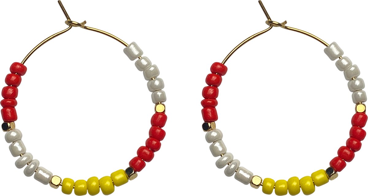 Fjesta© Oeteldonk oorbellen - Hoops kraaltjes - Premium RVS