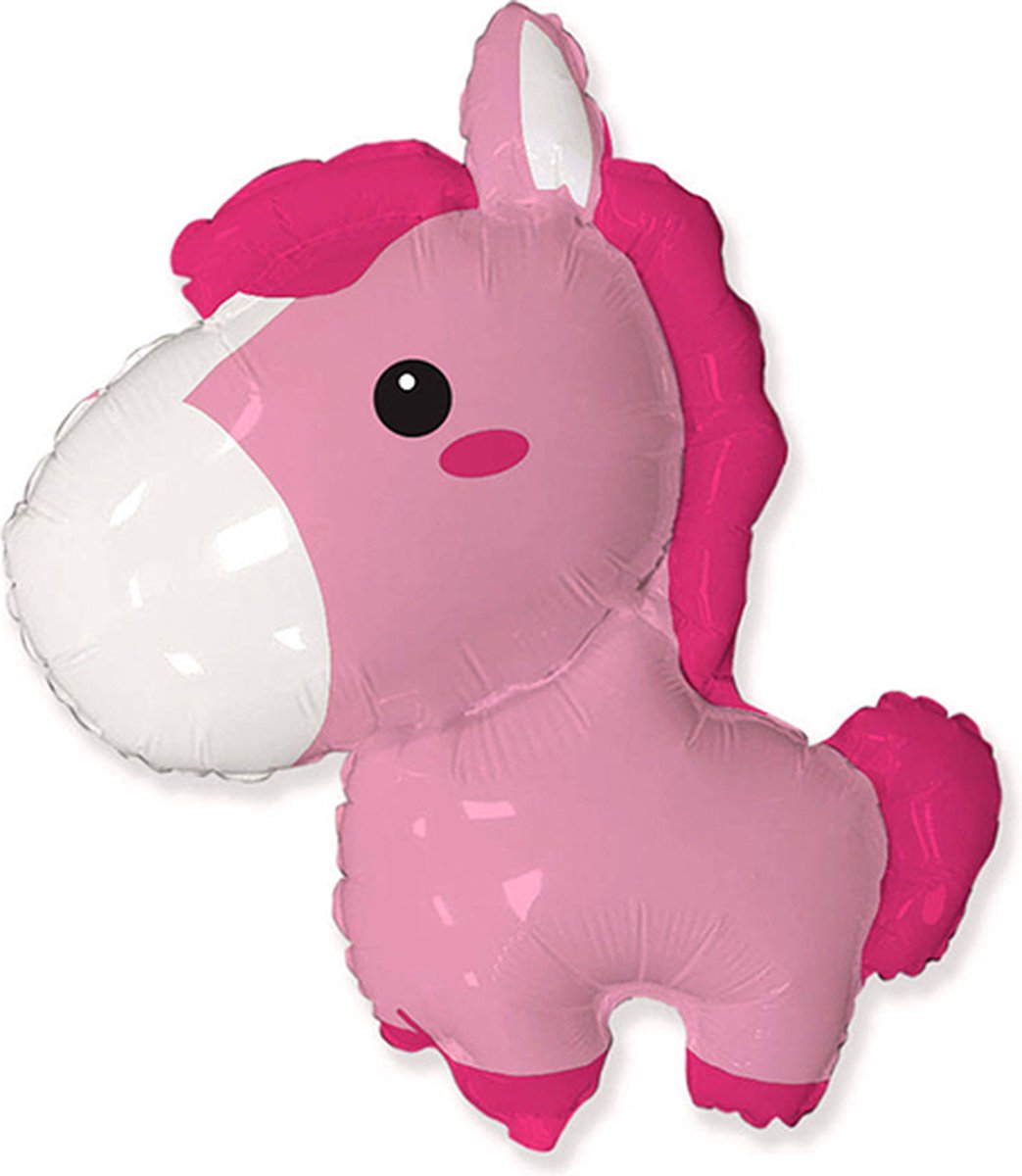 Helium Ballonnen - Helium Ballon Gevuld - Baby Horse Roze 60cm