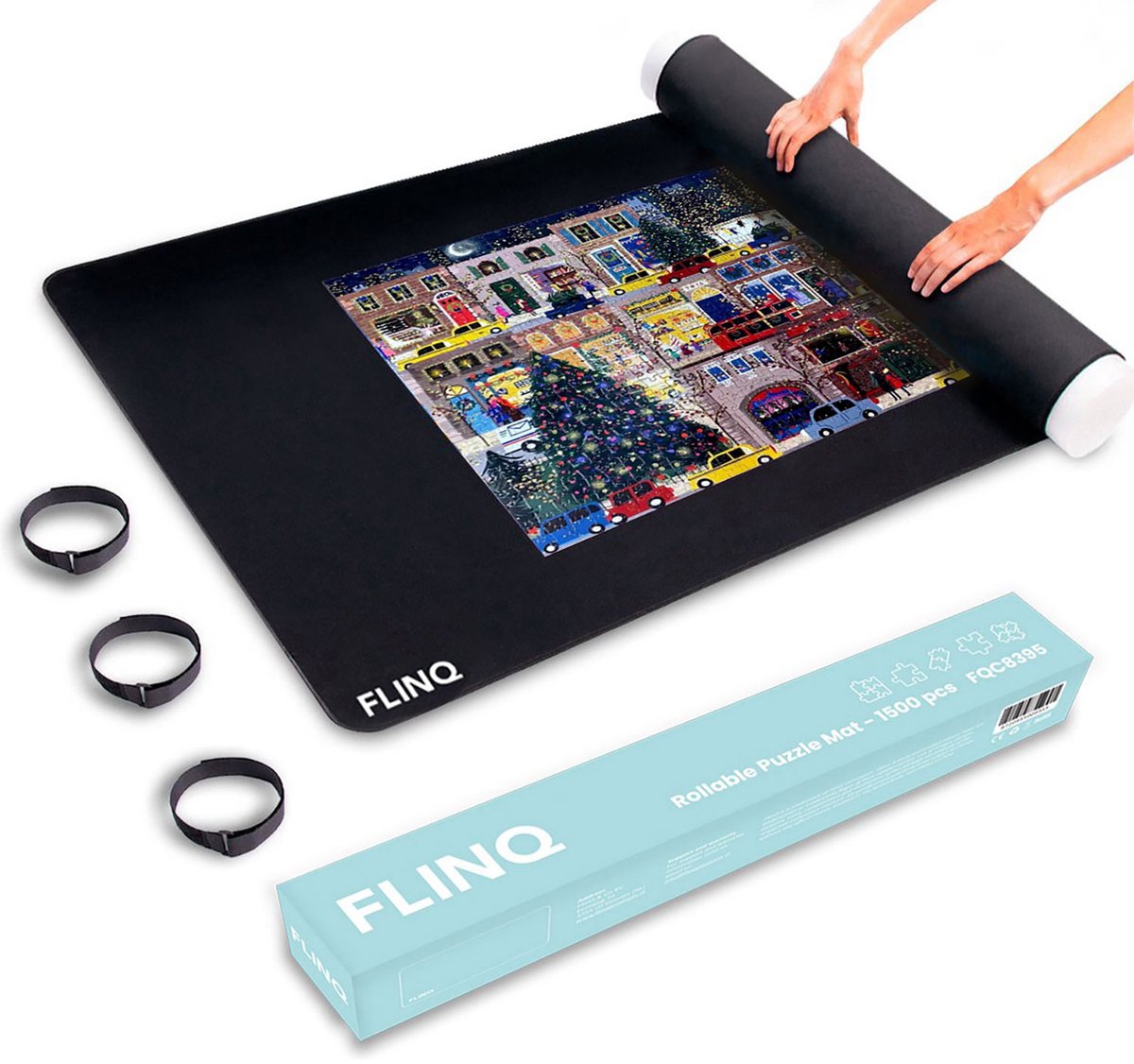   Oprolbare   1500 stukjes - Puzzelrol - Opbergsysteem voor Legpuzzel van 1000 tot 1500 stukjes - Puzzelrolmat - Puzzelkleed met Antislip - Mat van Foam