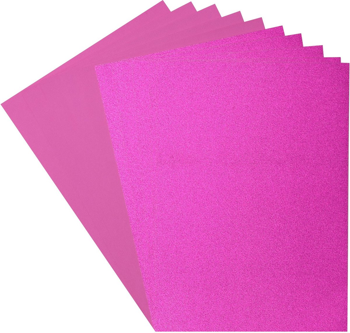 Florence Glitter papier en cardstock Set - A4 - 2x5 vellen - Pink