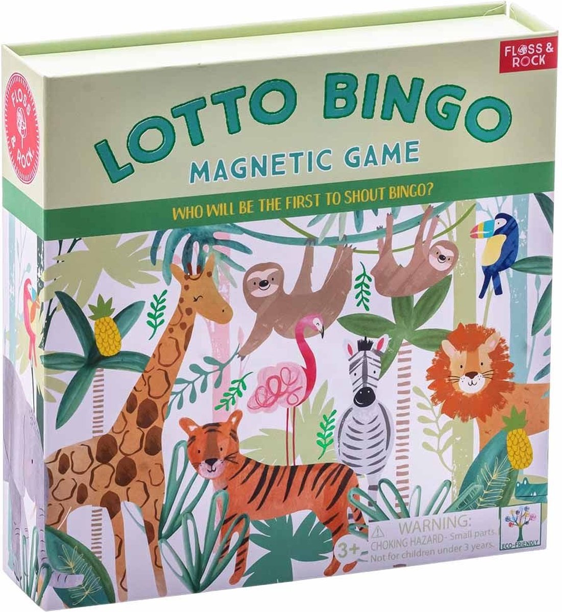 Floss & Rock Lotto / Bingo spel, Jungle - 17 x 17 x 4 cm - Multi