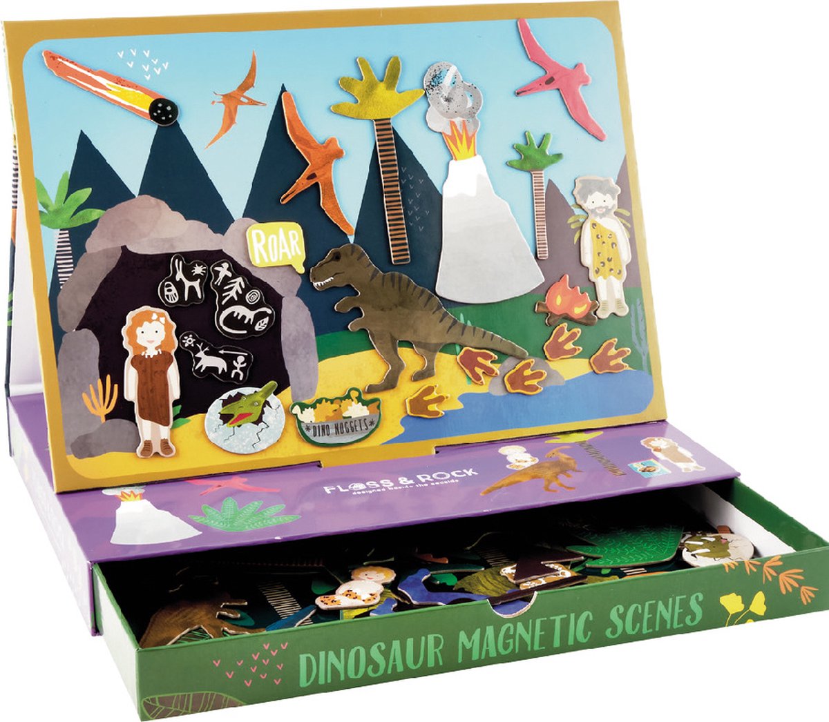 Floss & Rock Magnetische Puzzeldoos Dino - 22 x 30 cm