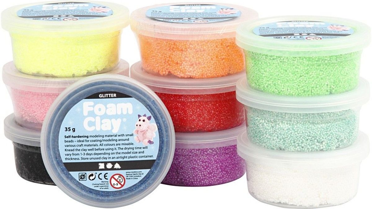 Foam Clay , 10x35 gr, kleuren assorti