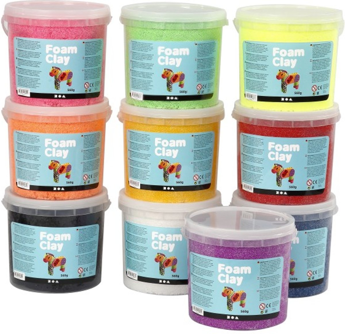 Foam Clay®, 10x560 gr, kleuren assorti