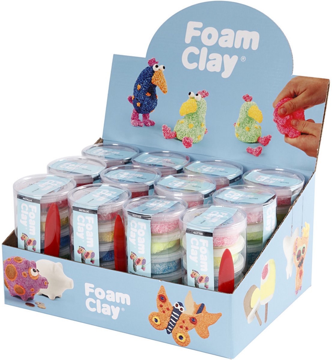 Foam Clay®, 12 sets, kleuren assorti