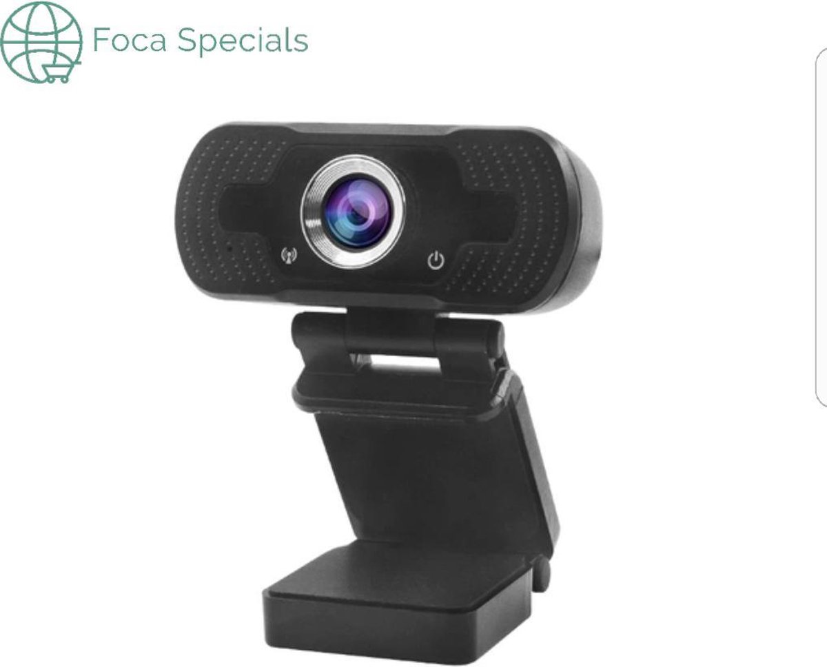 Webcam Full HD - 1080p - USB Webcam met Microfoon - Webcam voor PC of Laptop - Geschikt voor Windows en Mac - Zwart