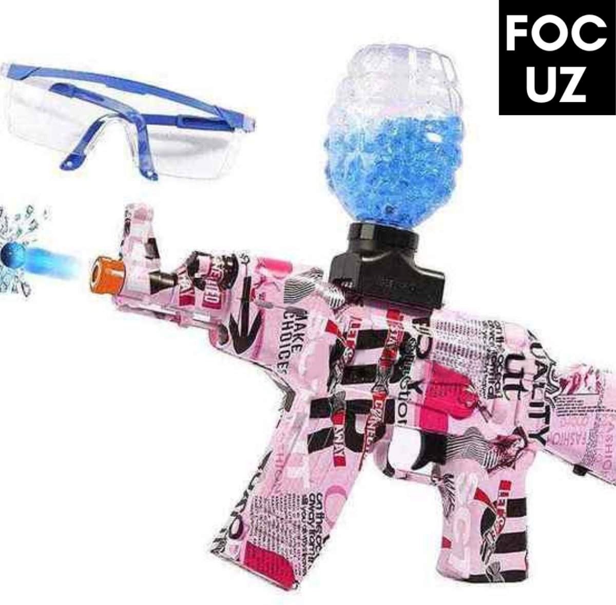 Focuz© Gel Blaster - Balletjes Pistool – Waterpistool - Orbeez Gun – Paintball voor Kinderen – Inclusief Veiligheidsbril – Inclusief 3000 balletjes - Roze