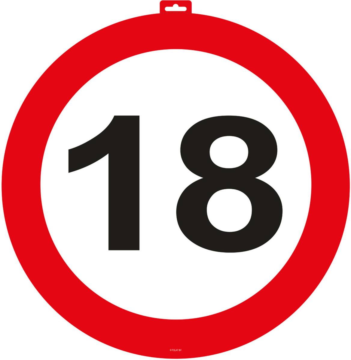 18 Jaar Verkeersbord Deurbord – 47 cm