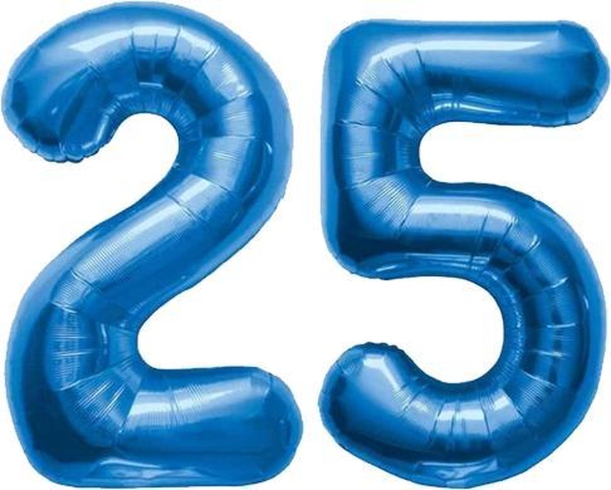 Cijfer 25 Blauw Helium 86 cm