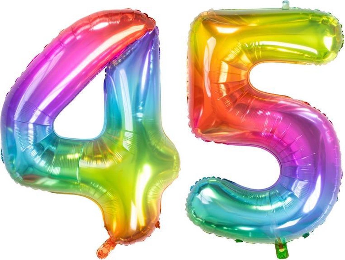 Cijfer 45 Yummy Gummy Rainbow – 86 cm