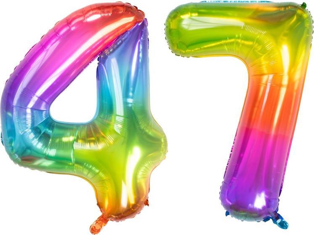 Cijfer 47 Yummy Gummy Rainbow – 86 cm