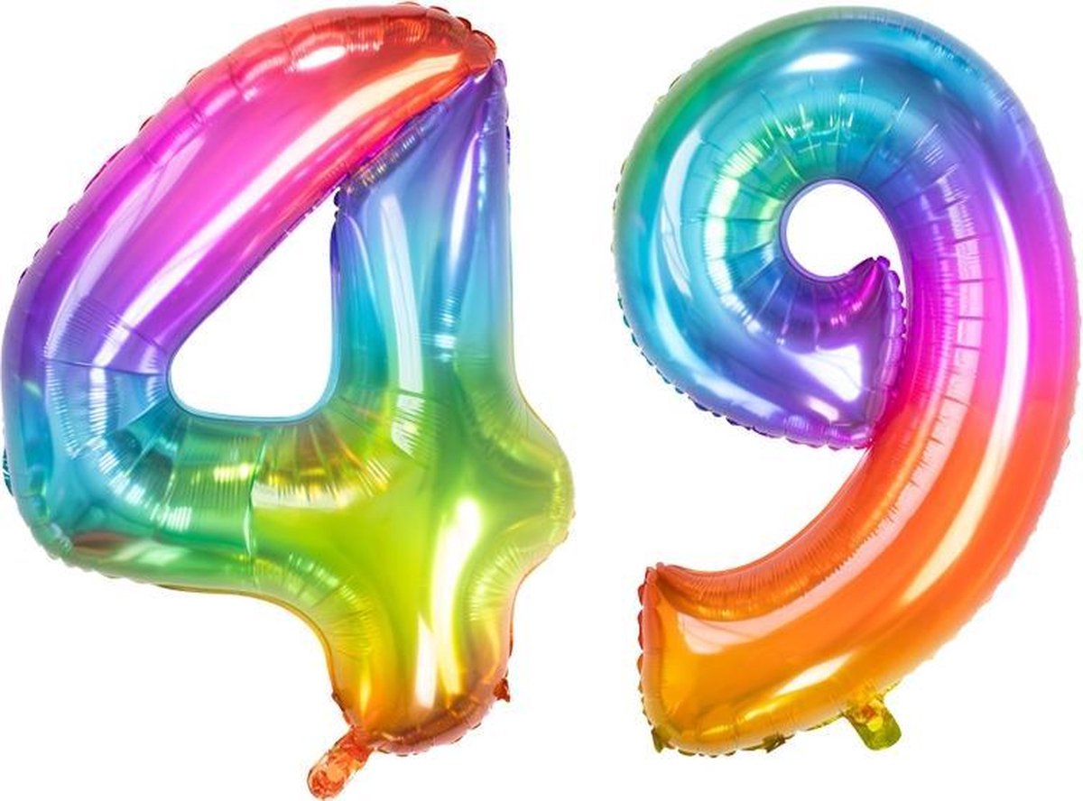 Cijfer 49 Yummy Gummy Rainbow – 86 cm