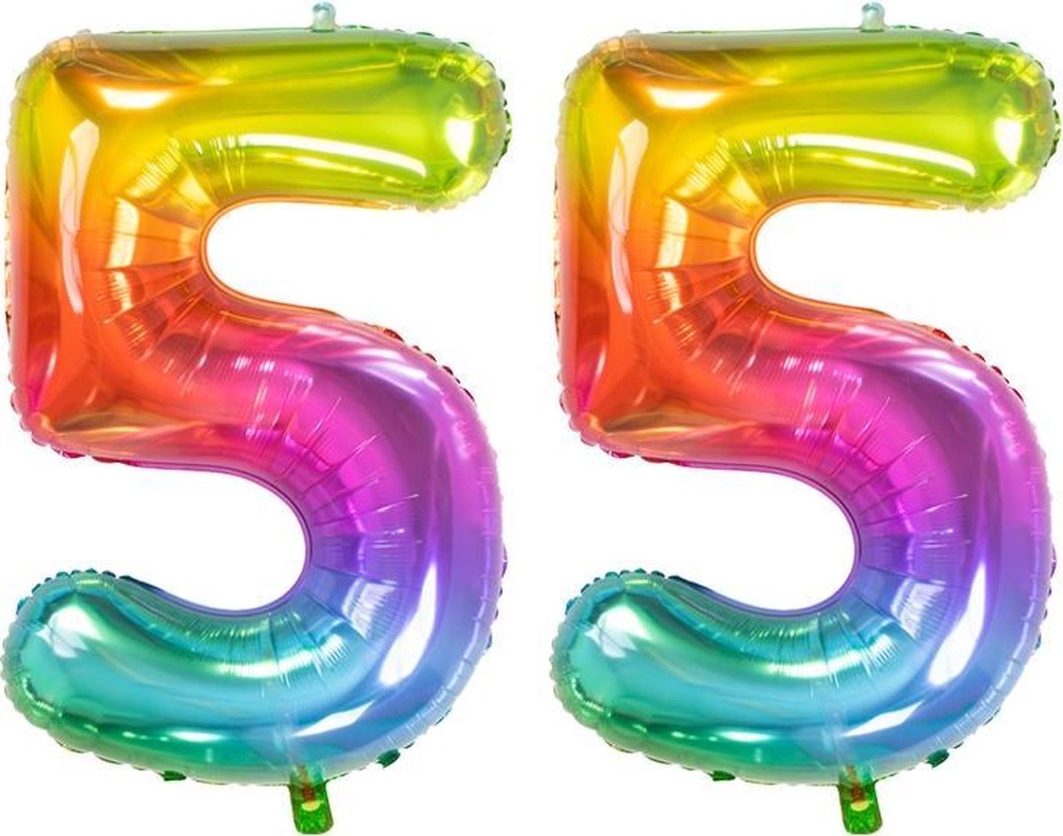 Cijfer 55 Yummy Gummy Rainbow – 86 cm