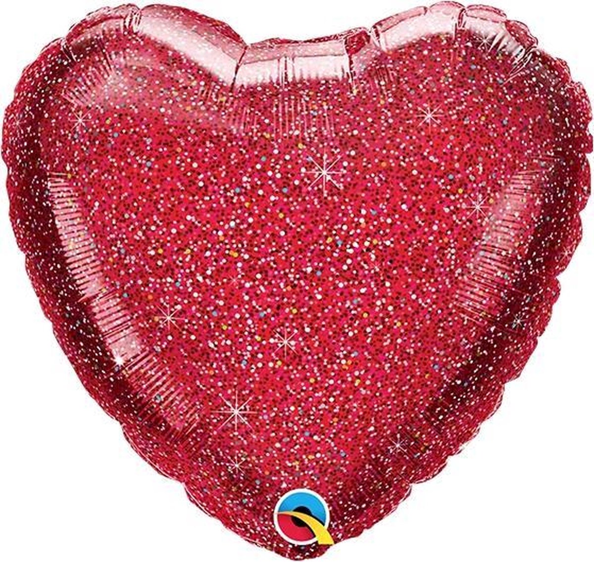 Folieballon Glittergraphic Rood Hartvorm 45 cm