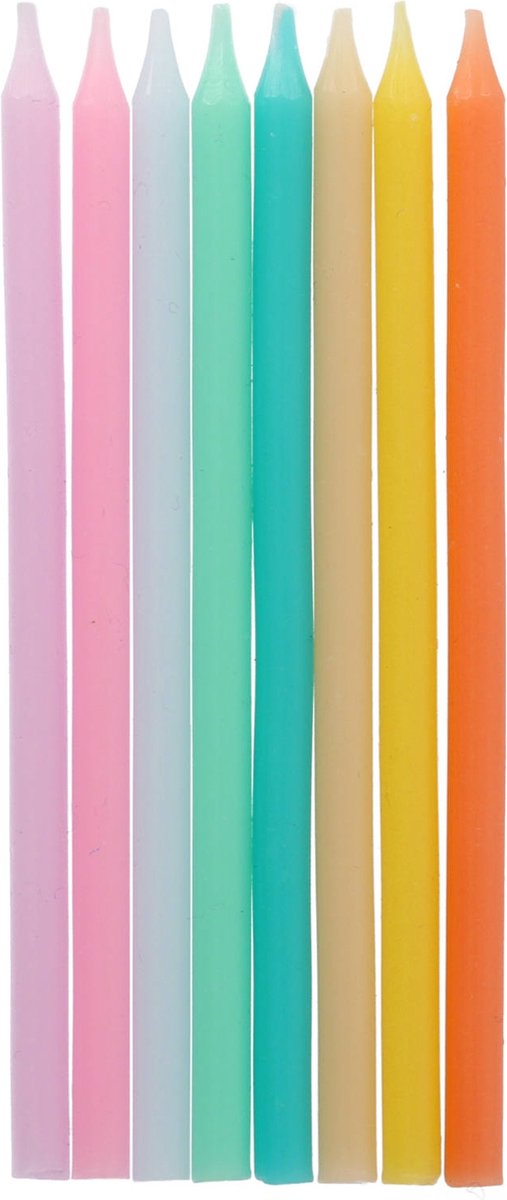 Kaarsen Pastel Meerkleurig 10 cm - 24 stuks