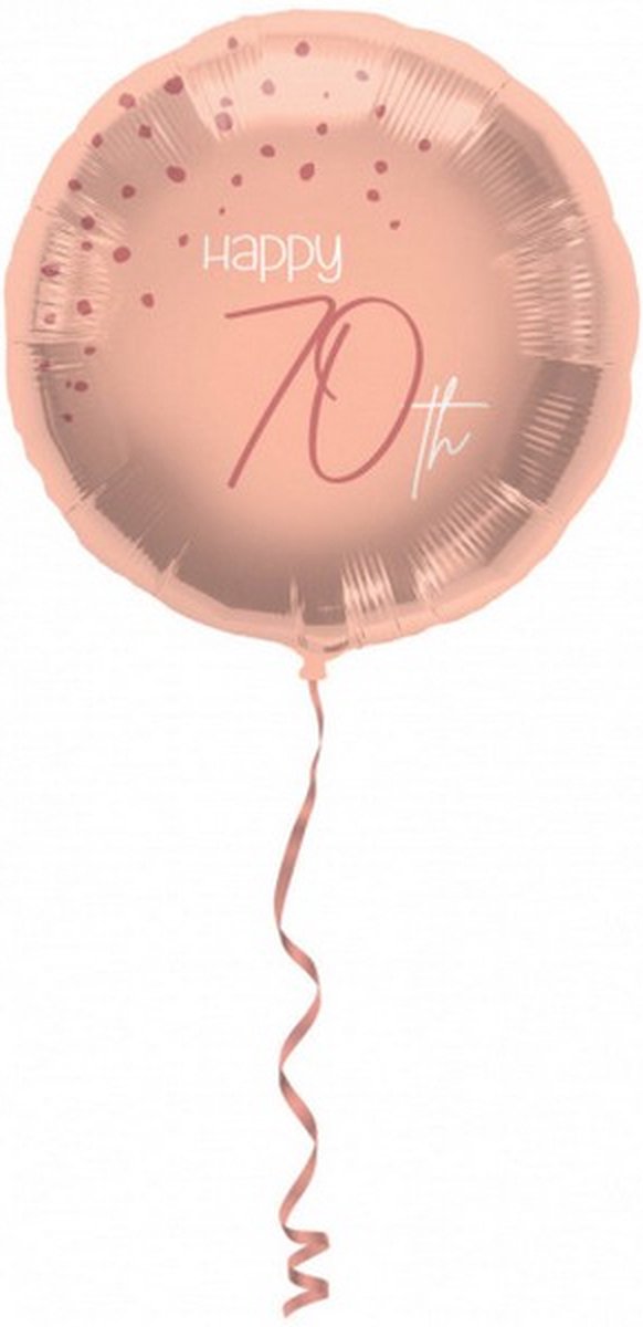 folieballon Elegant Lush Happy 70th 45 cm roze