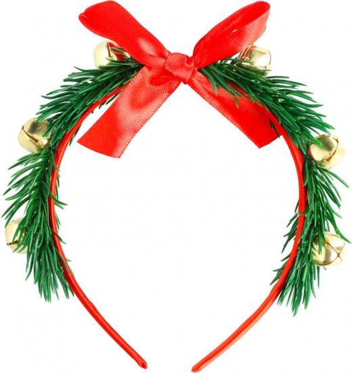 tiara Kerst dames onesize polyester groen/rood/goud