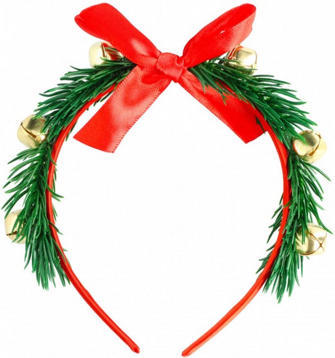 tiara Kerst dames onesize polyester groen/rood/goud