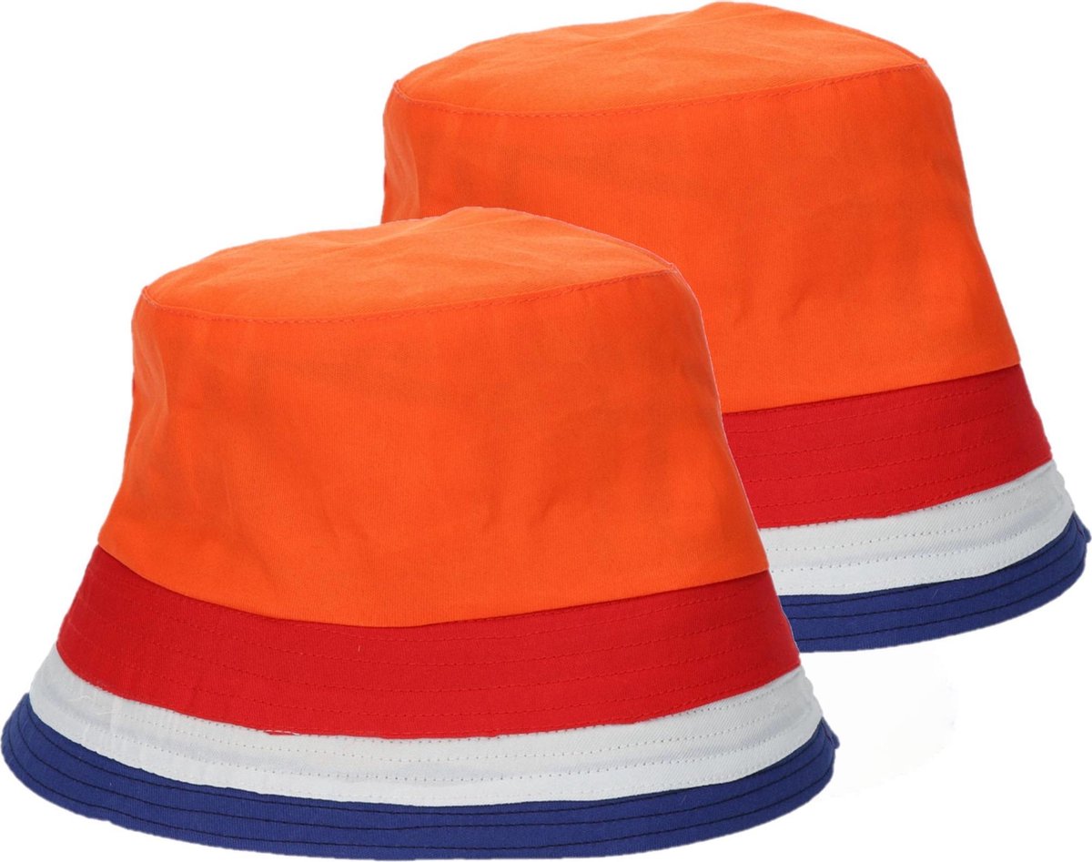 10x stuks oranje visserhoedje voor volwassenen - Zonnehoedjes - Koningsdag of Nederland fans supporters