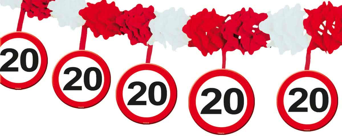 20 Jaar Verkeersbord Slinger met Onderhangers