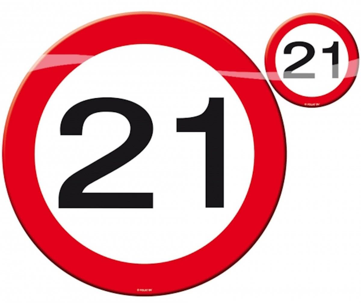 21 jaar stopbord onderzetters en placemats