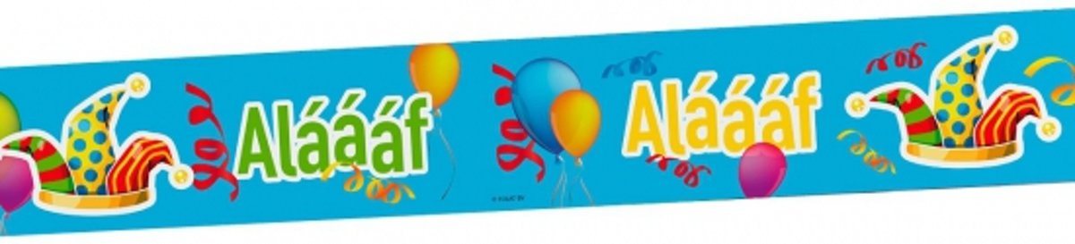 2x Carnaval versiering blauw afzetlint met Alaaf print - 2x 15 meter