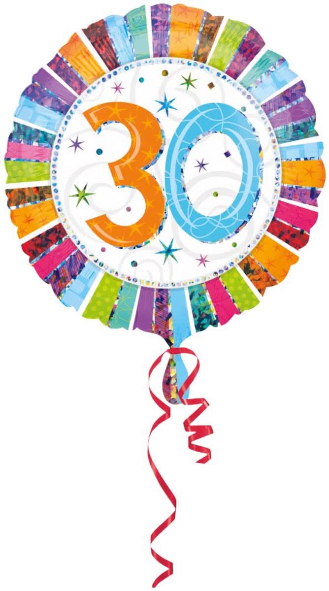 30 Jaar Folieballon Radiant Birthday - 46 cm