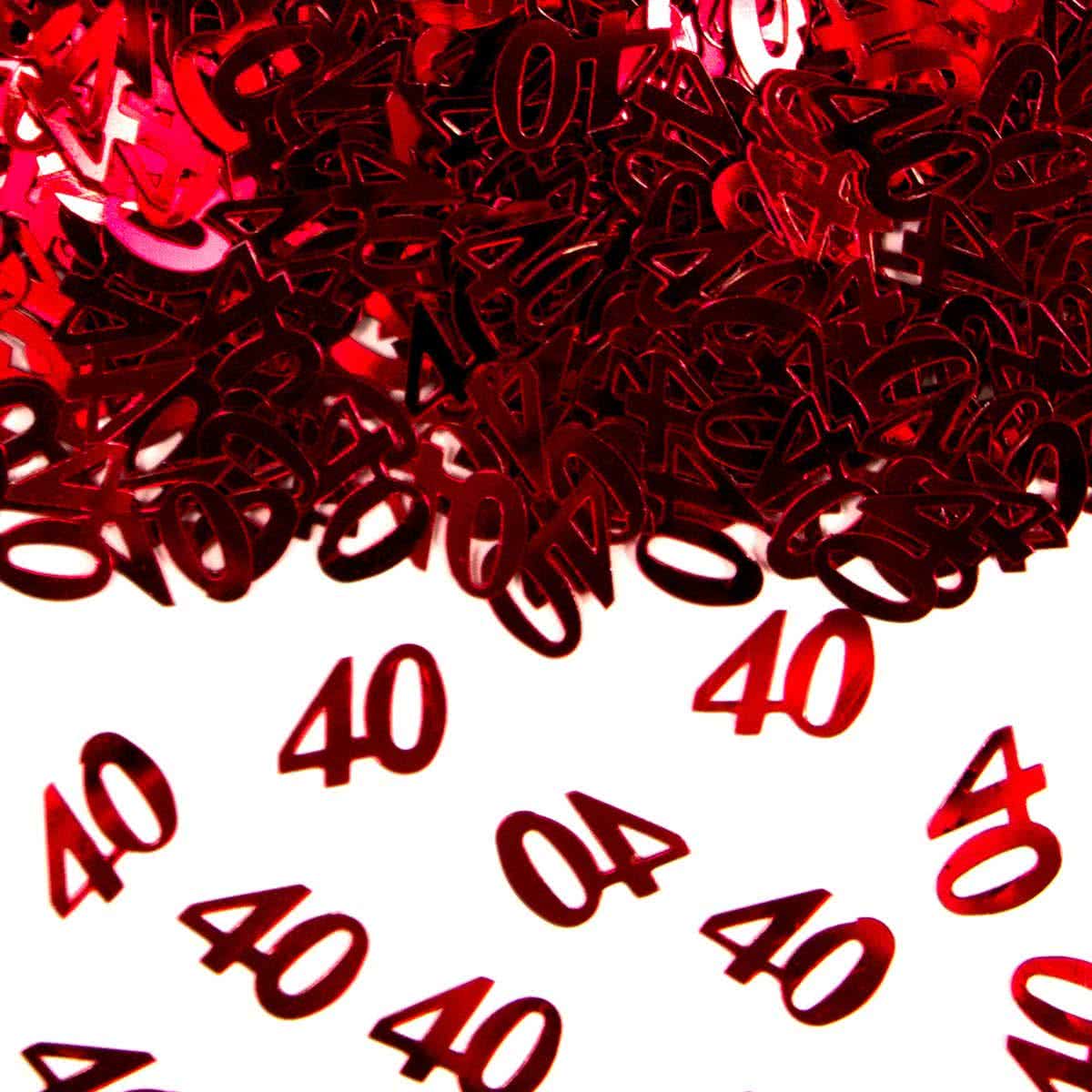 40 Jaar Jubileum Tafeldecoratie / Sierconfetti Rood