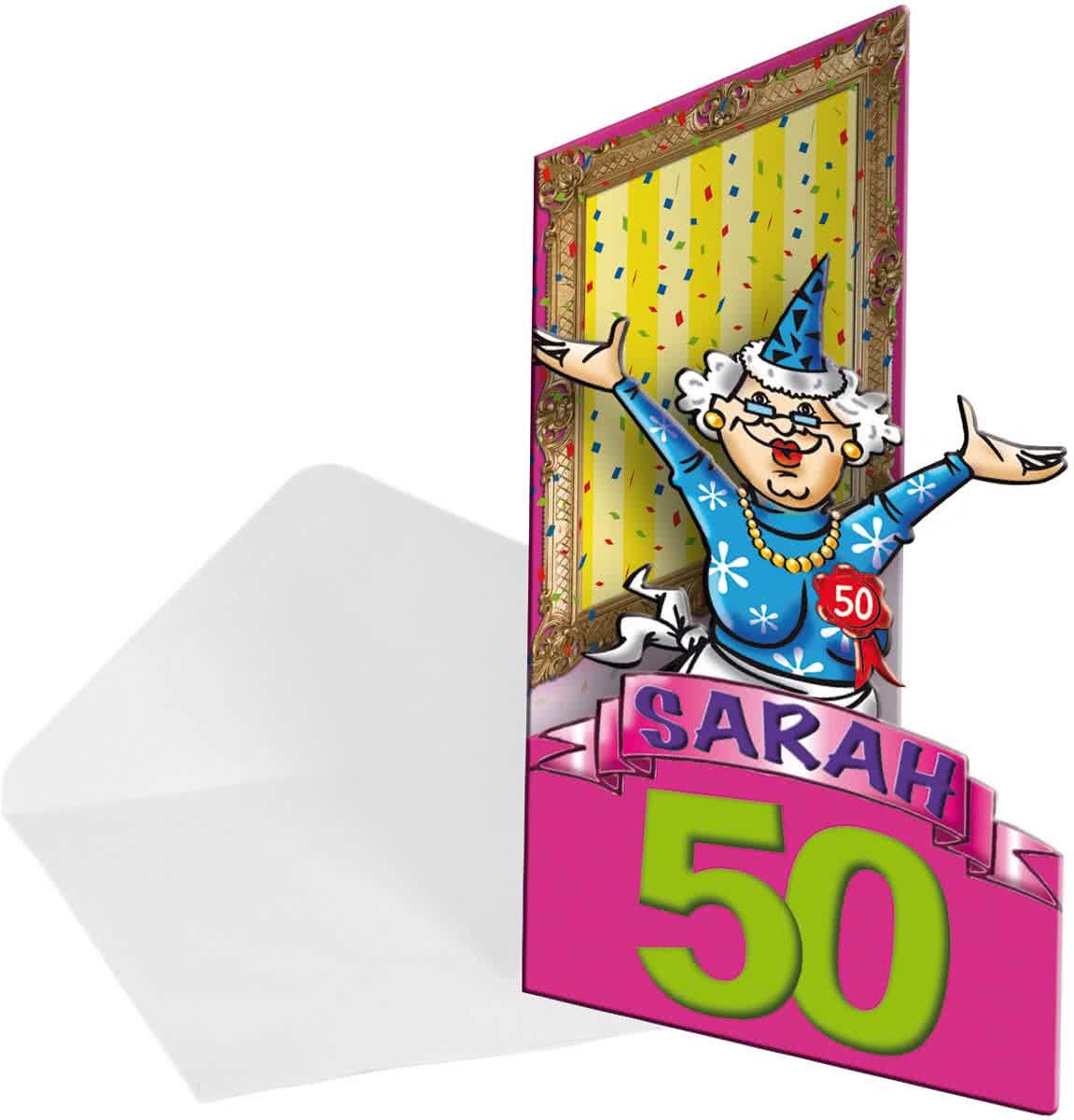 50 Jaar Sarah Uitnodigingen - 8 stuks