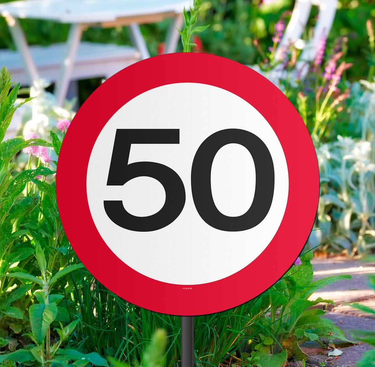 50 Jaar Verkeersbord Tuinbord