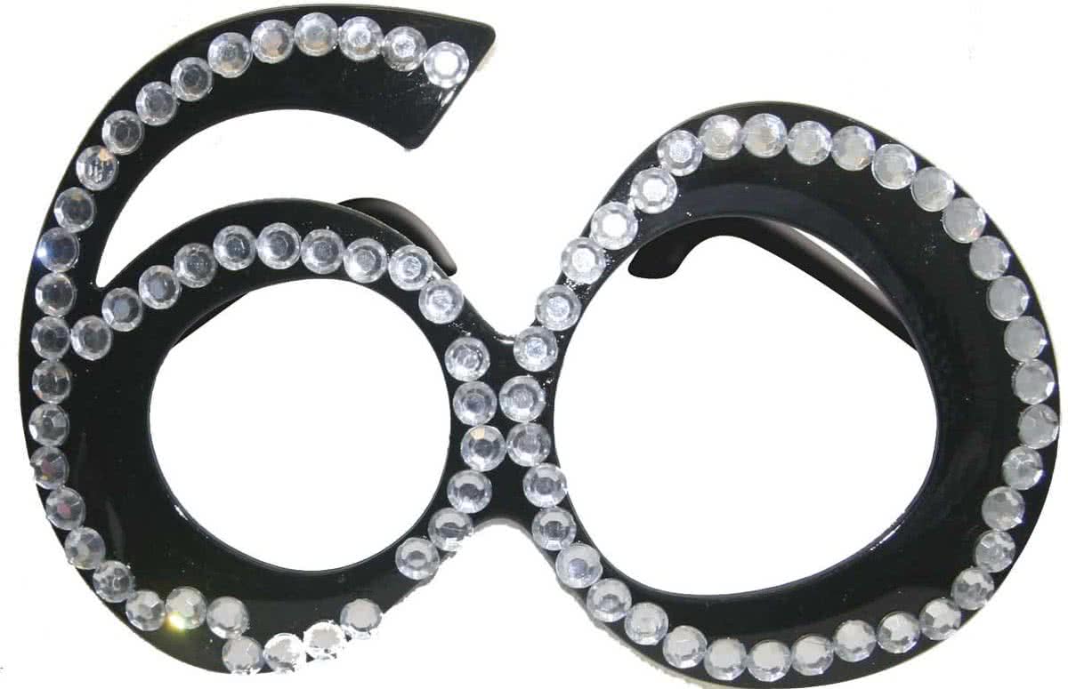 60 Bling-Bling Bril Diamenten Zwart