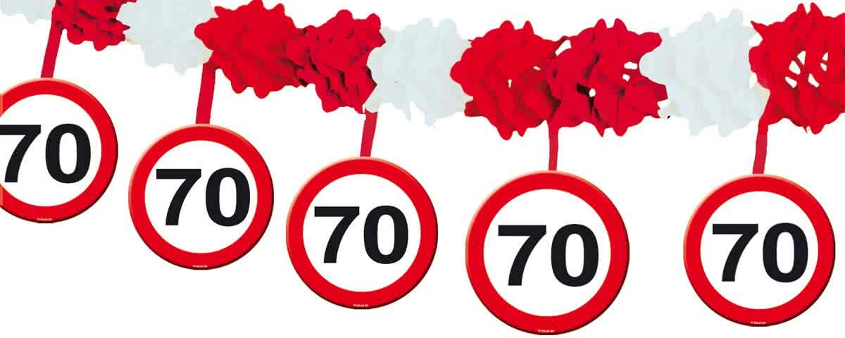 70 Jaar Verkeersbord Slinger met Onderhanger