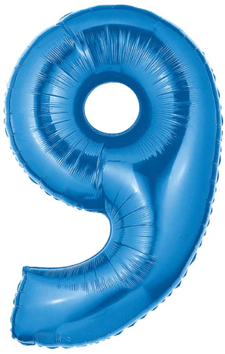 9 Jaar Folie/Helium Ballon Blauw - 102cm